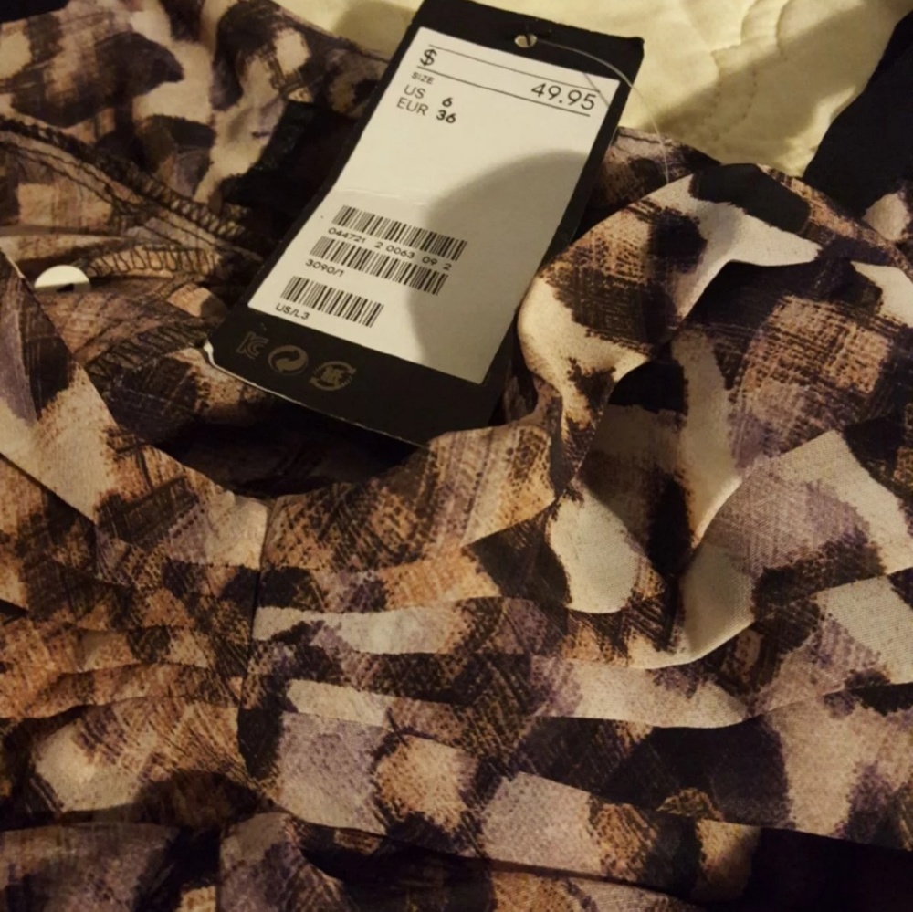 NWT Animal Print Ruffle Dress H&M - Picture 4 of 5
